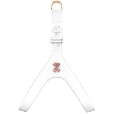 White Swarovski Harness - Gold/Pink